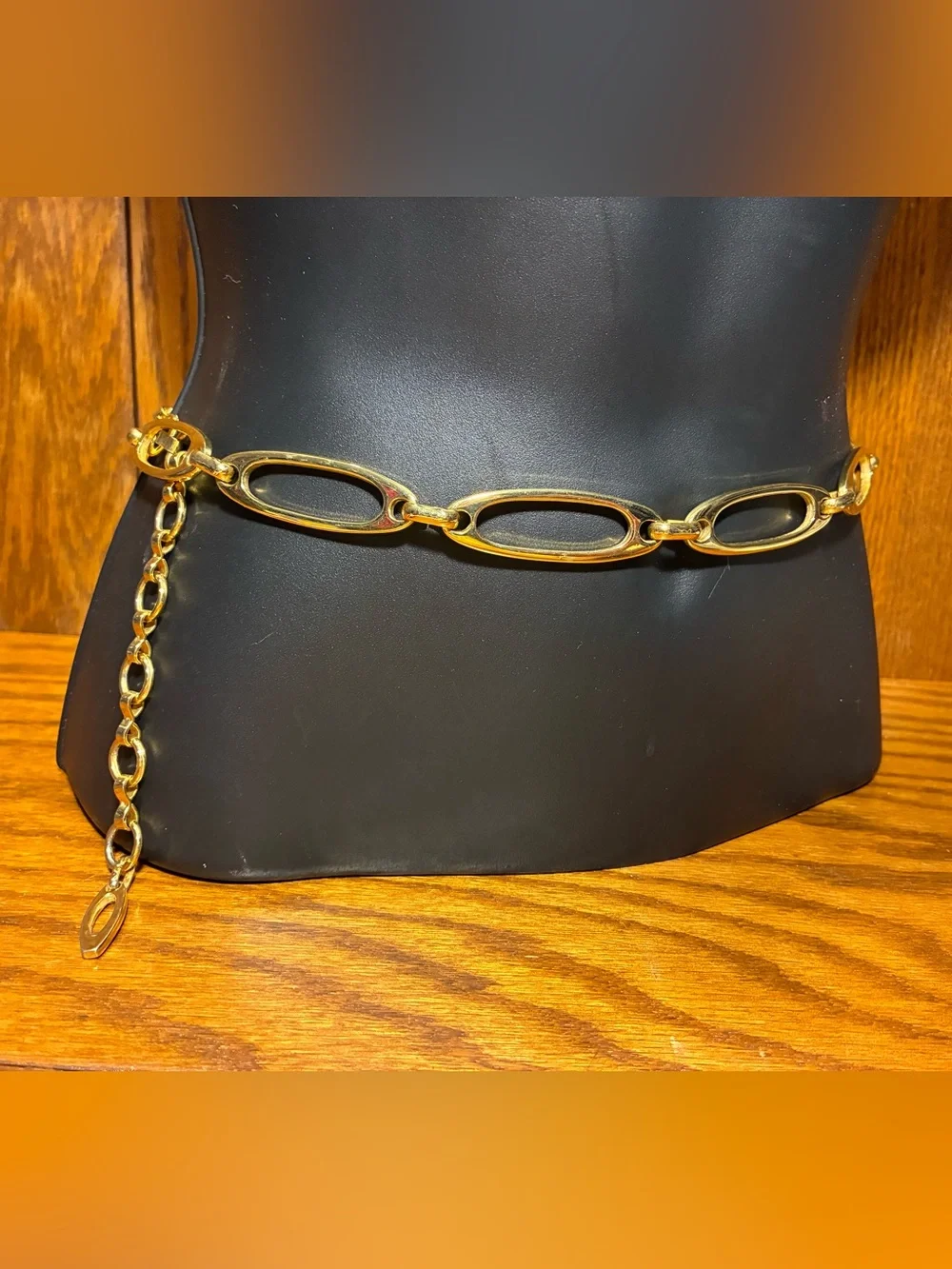 Y2K Vintage Soho Design Italy Made Oval Link Gold Chain Belt 42”